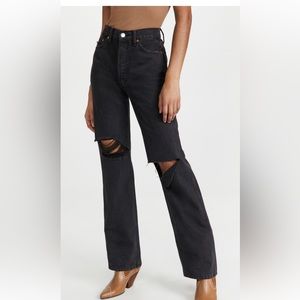 Redone 90s high rise loose in washed black size 26